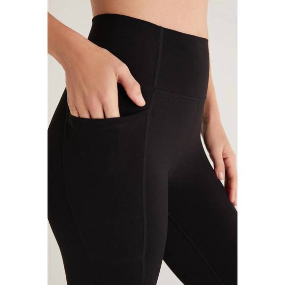 NEW Z SUPPLY all day 7/8 pocket leggings in black - Picture 2 of 4